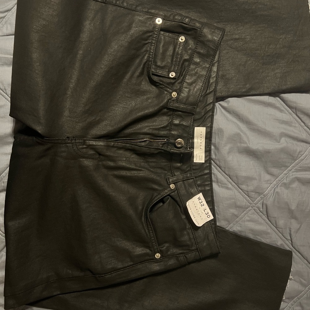 Topshop Black Straight Leg Jeans